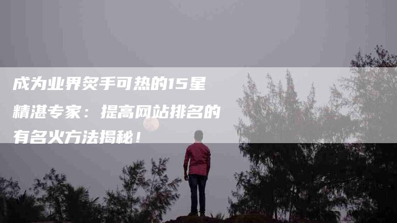 成为业界炙手可热的15星精湛专家：提高网站排名的有名火方法揭秘！