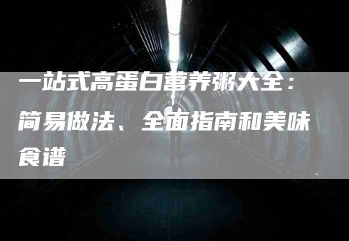 一站式高蛋白营养粥大全：简易做法、全面指南和美味食谱