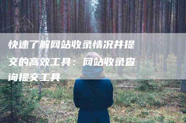 快速了解网站收录情况并提交的高效工具：网站收录查询提交工具