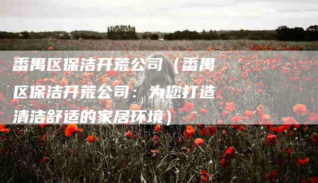 番禺区保洁开荒公司（番禺区保洁开荒公司：为您打造清洁舒适的家居环境）