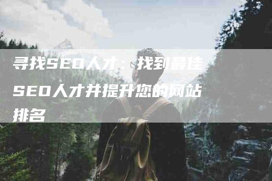 寻找SEO人才：找到最佳SEO人才并提升您的网站排名