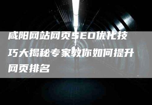 咸阳网站网页SEO优化技巧大揭秘专家教你如何提升网页排名