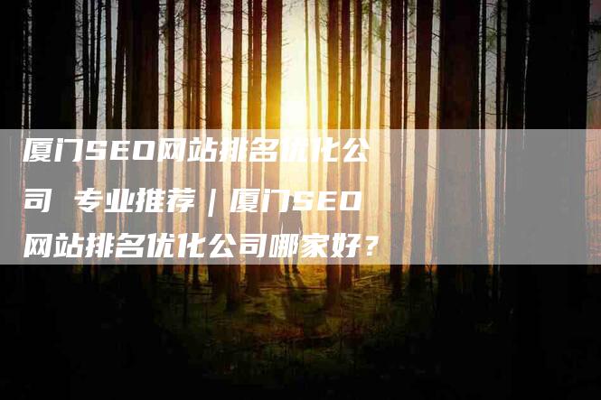 厦门SEO网站排名优化公司 专业推荐｜厦门SEO网站排名优化公司哪家好？