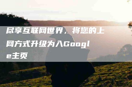 尽享互联网世界，将您的上网方式升级为入Google主页