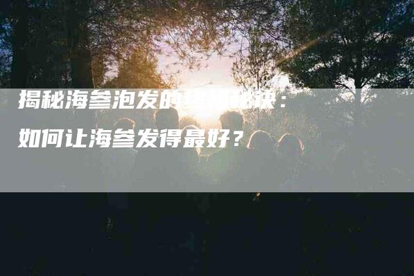 揭秘海参泡发的终极秘诀：如何让海参发得最好？