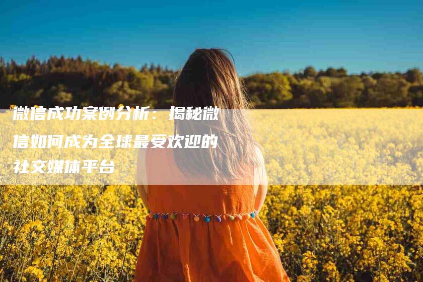 微信成功案例分析：揭秘微信如何成为全球最受欢迎的社交媒体平台