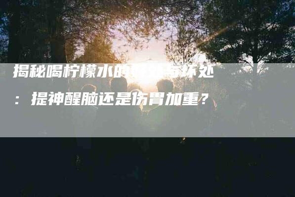 揭秘喝柠檬水的好处与坏处：提神醒脑还是伤胃加重？