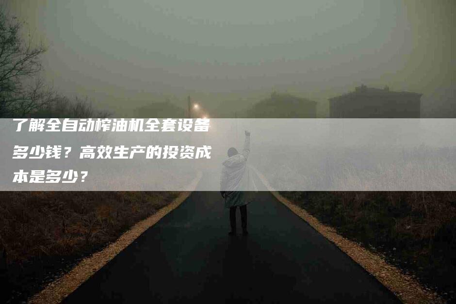 了解全自动榨油机全套设备多少钱？高效生产的投资成本是多少？